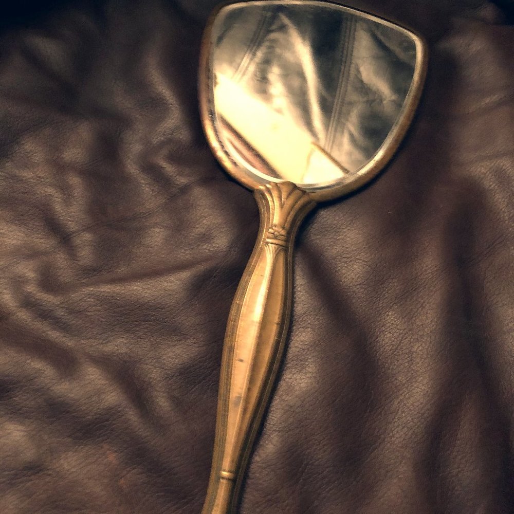 Antique Vintage Sterling Silver Vanity Mirror